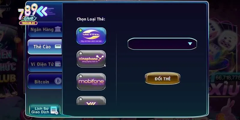 Thực hiện qua thẻ cào cũng khá đơn giản